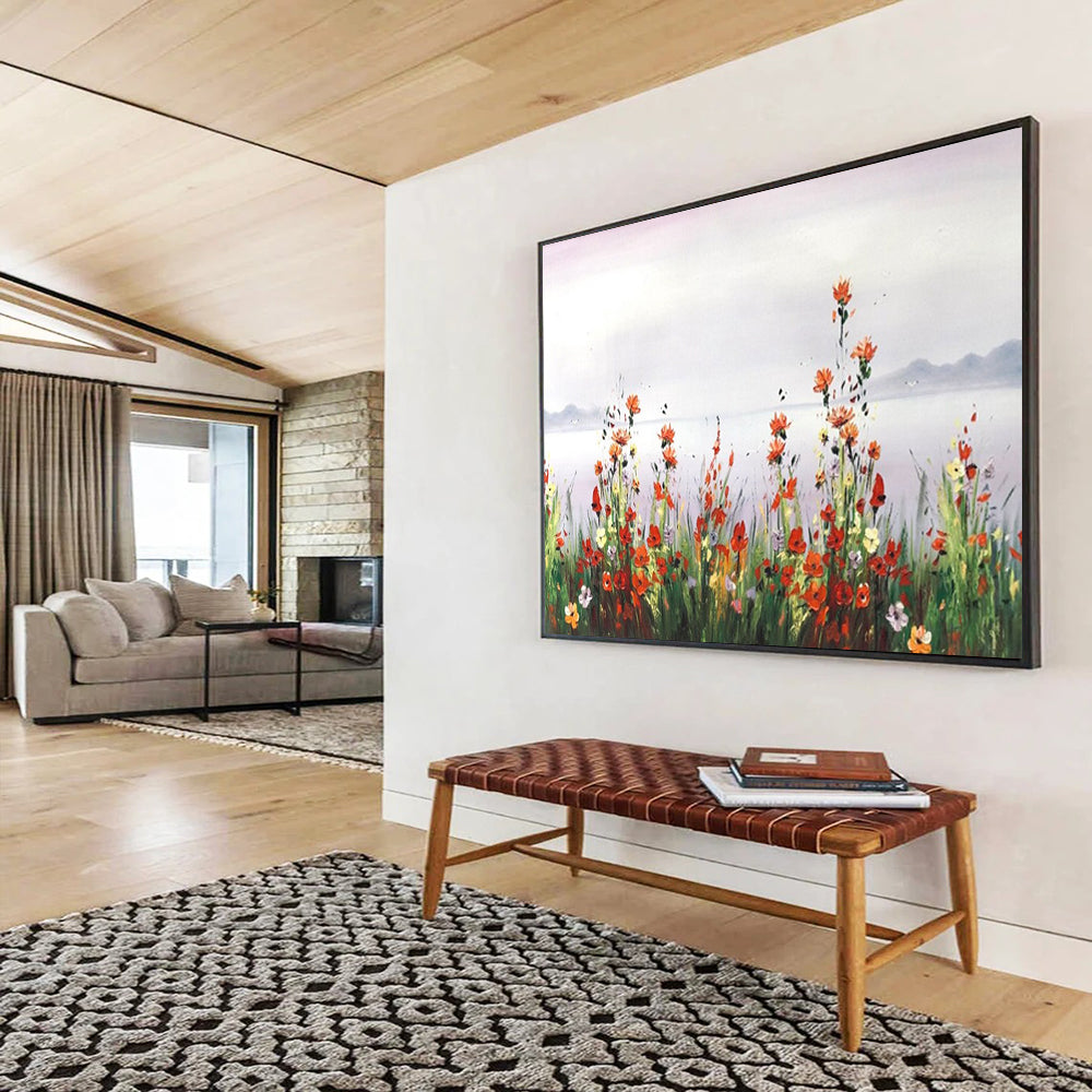Wildflower Meadow by the Lake - Whimsical Living Room or Bedroom Decor DLZ189