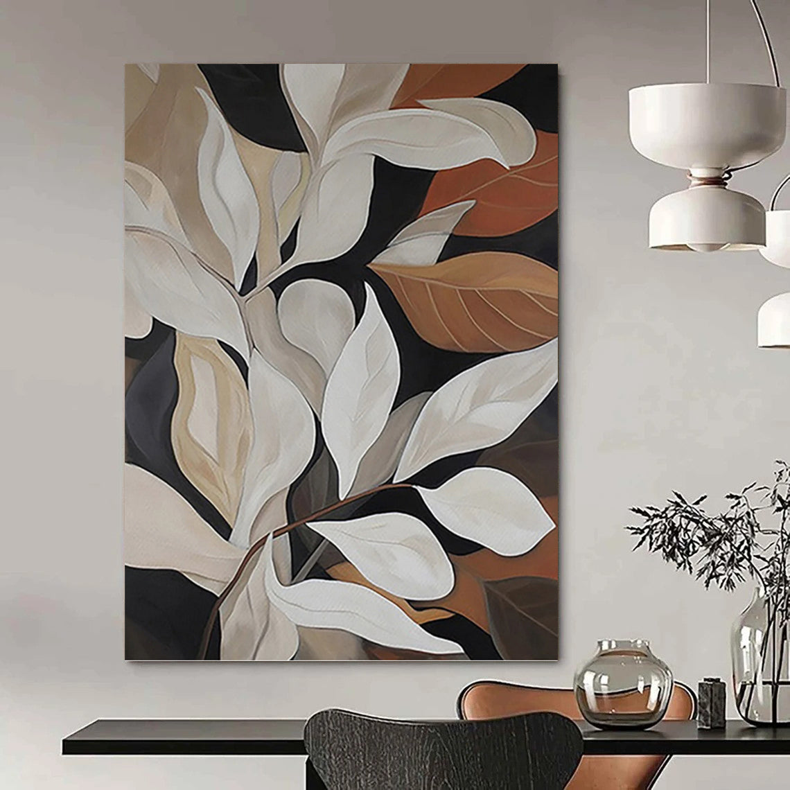 Expertly Conceived Hand - Rendered Textured Canvas Painting for Hallway & Bar DKH1125