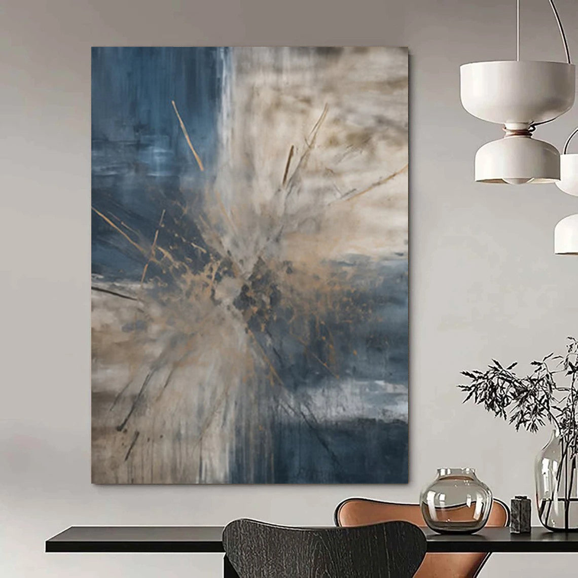 Desert Dunes: Stupendous Hand - Painted Custom Abstract Creation for Bedroom and Hotel DTP119