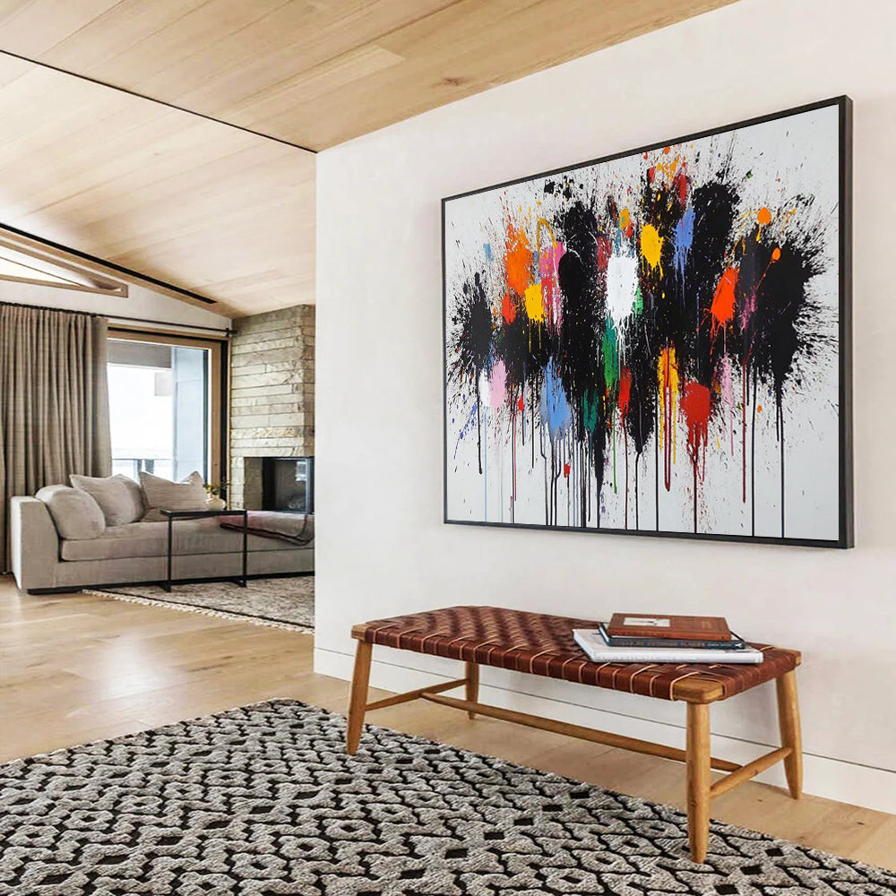 Bold Color Splash Abstract - Modern Living Room or Office Statement DLZ193