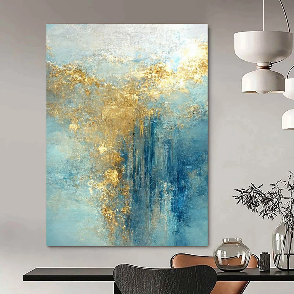 Super - Vast Hand - Painted Textured Custom Abstract Gemstone for Living Room and Hotel DTP063