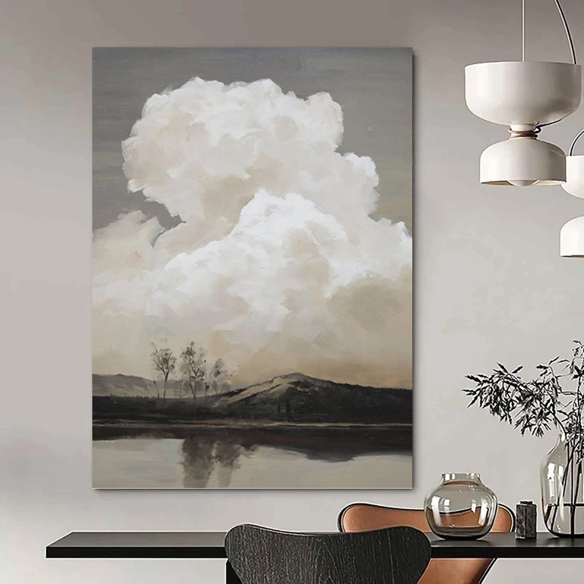 Large - Format Hand - Painted Textured Custom Abstract Work, for Decorating Bedroom and Dining Room DKH1439