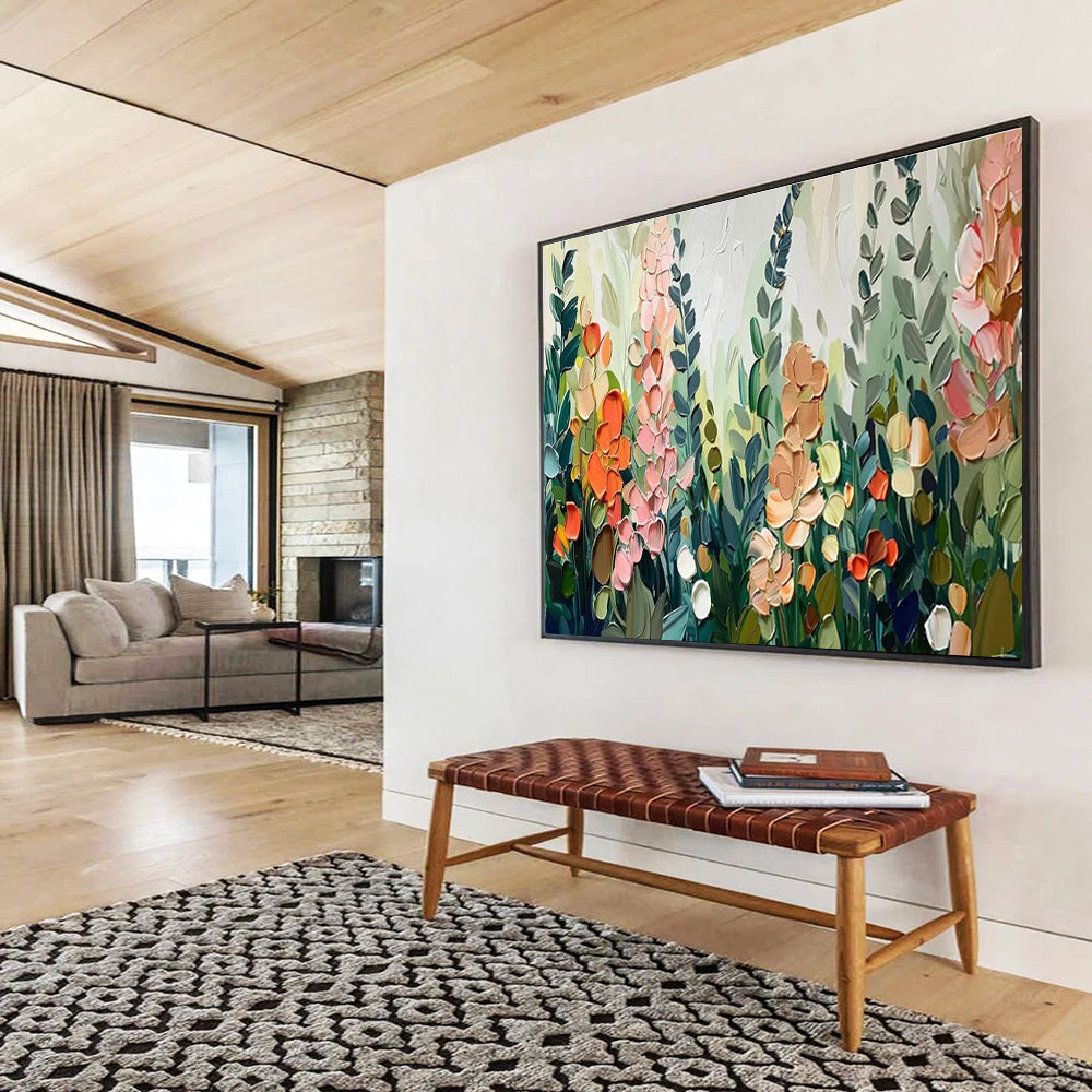 Large - Format Original Hand - Crafted Textured Abstract Wall Decor for Visual Attraction DKH801