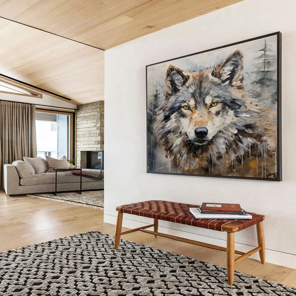 Textured Wolf Portrait - Wild Adventure Den Decor DLZ078