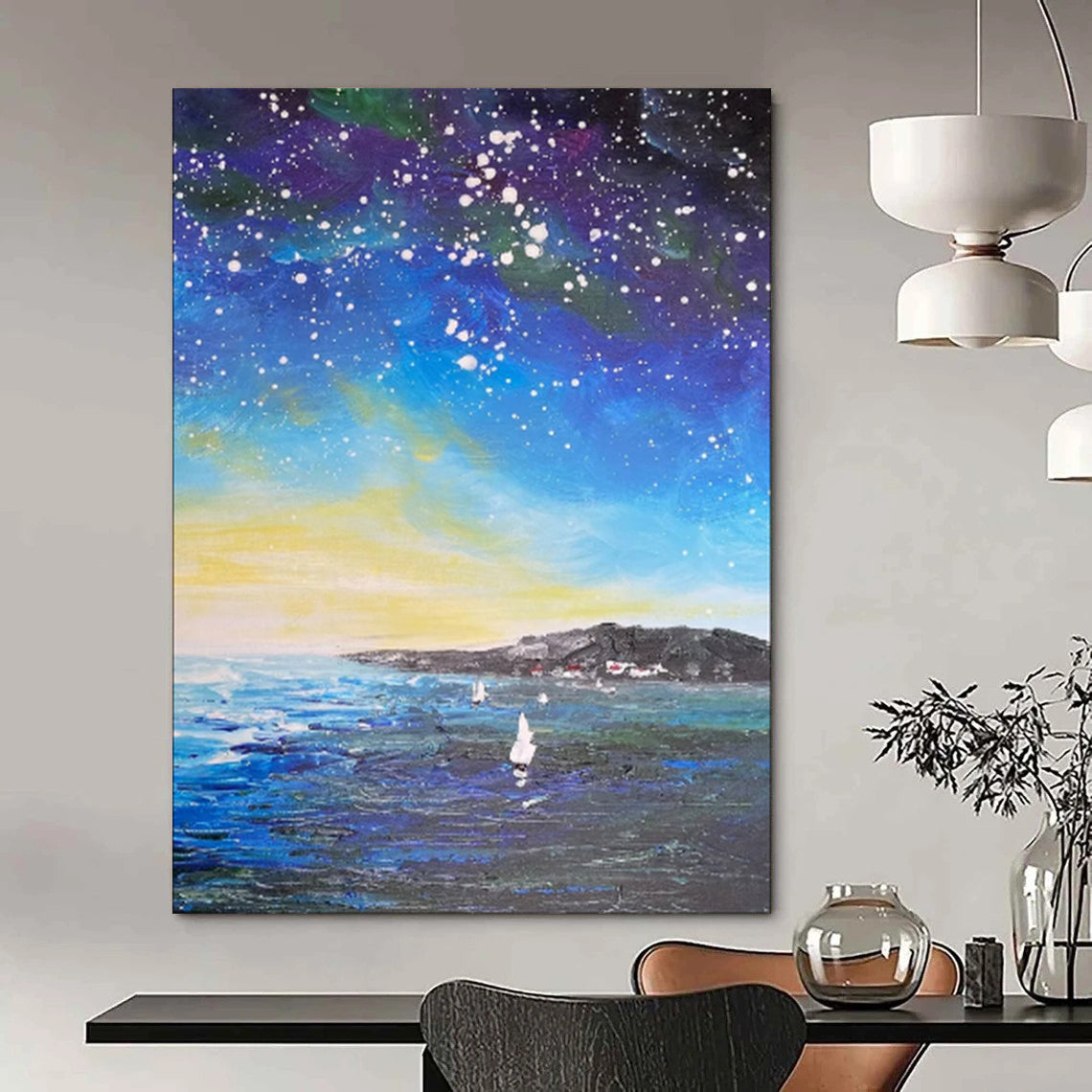 Hand-Painted Personalized Abstract Painting for Living Room & Entryway LargeART1902