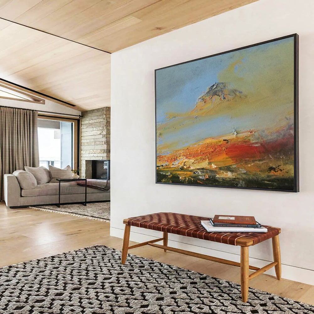 Impressionistic Mountain Sunset - Bold Living Room Statement DLZ039