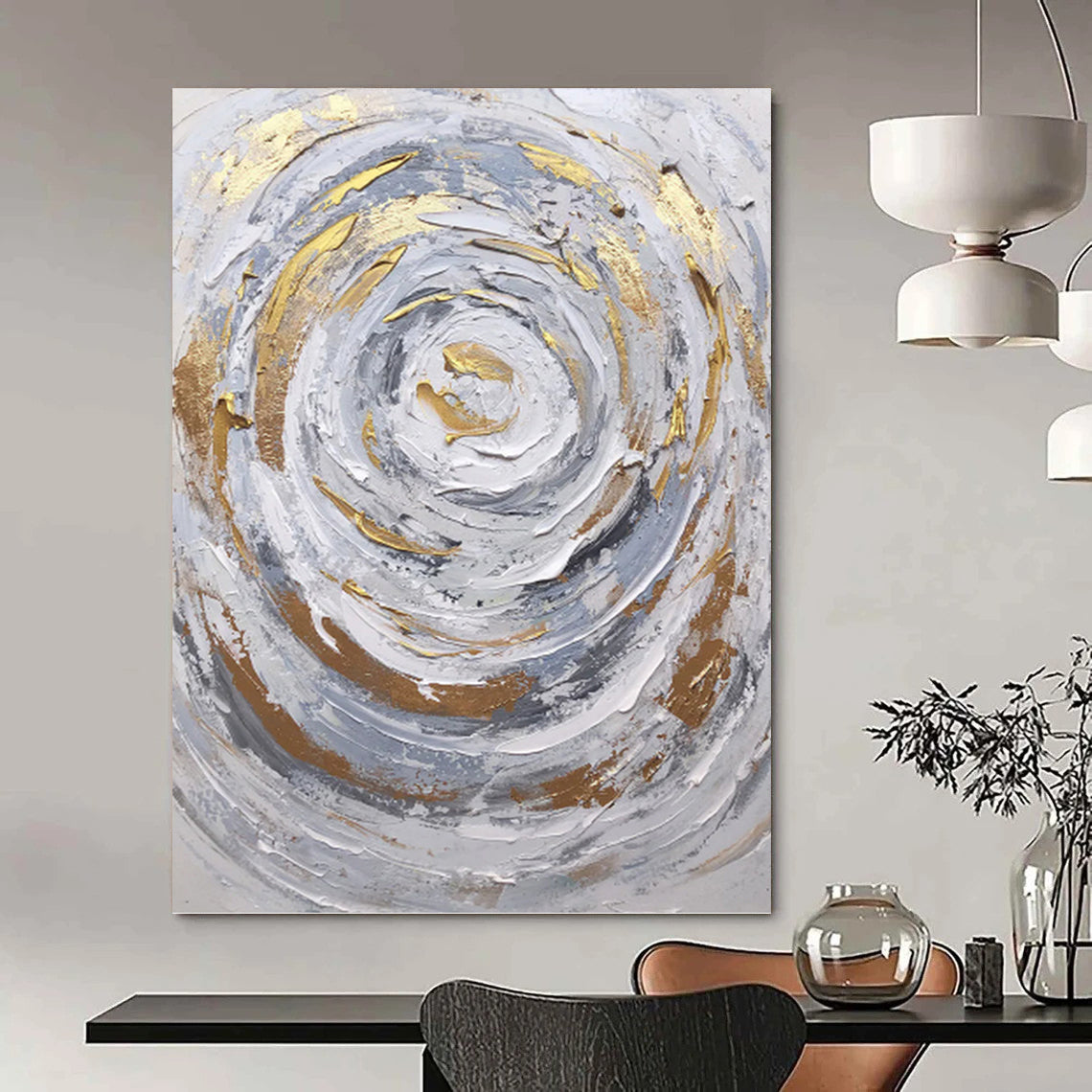 Dynamic Hand - Painted Textured Abstract for Office & Entryway DKH1286