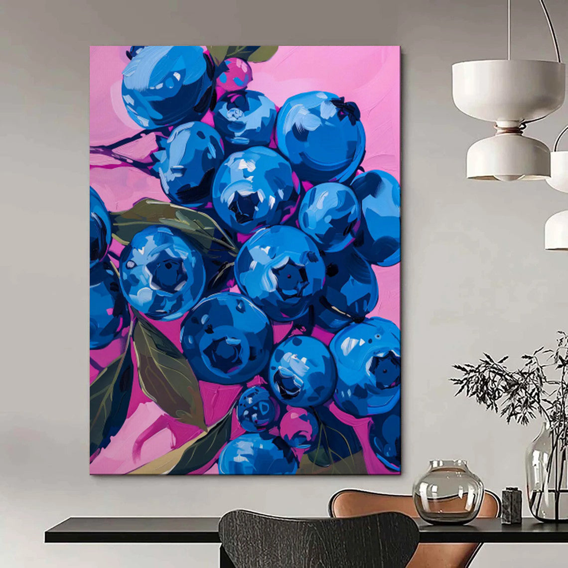 Textured & Artistic Hand-Painted Custom Abstract Painting for Dining Room & Bar LargeART2013