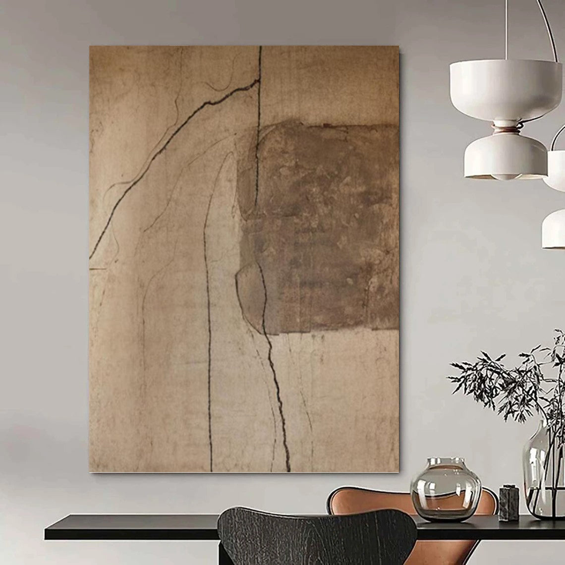 Vertical Hand - Painted Custom Abstract Artwork for Bar and Hotel DKH1661
