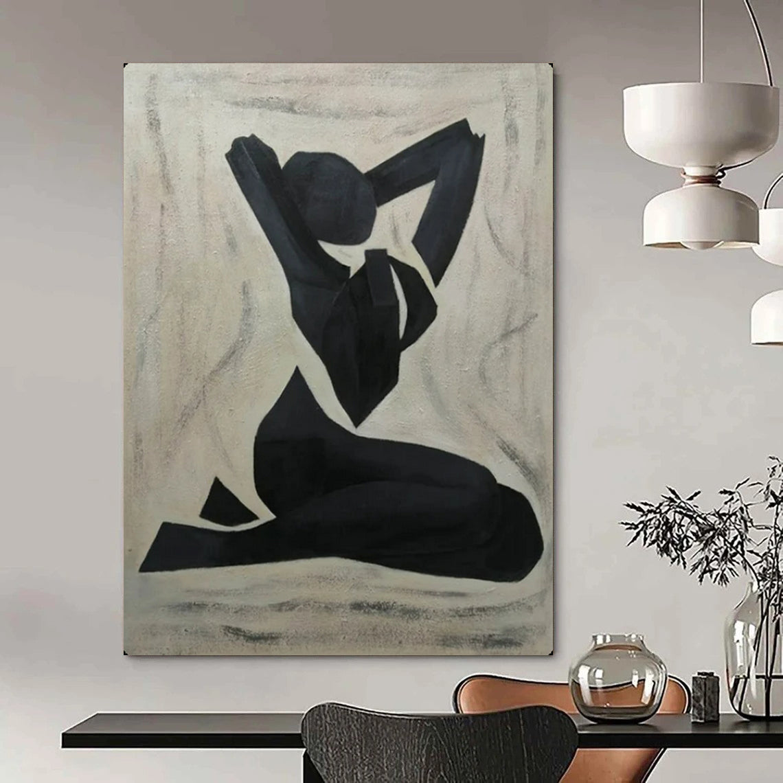 Hand-Painted Textured Abstract Mural for Bar & Hotel LargeART2164