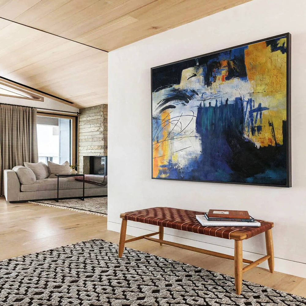 Timeless Original Immense Textured Handmade Abstract Painting for Classic Interiors DKH850