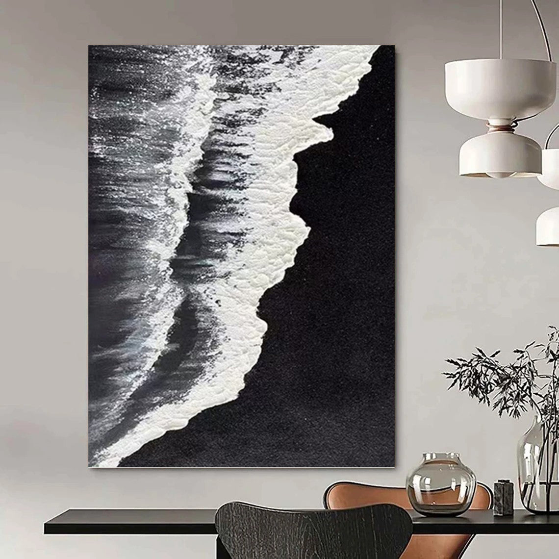 Contemporary Textured Abstract Mural for Office & Bar DKH0962