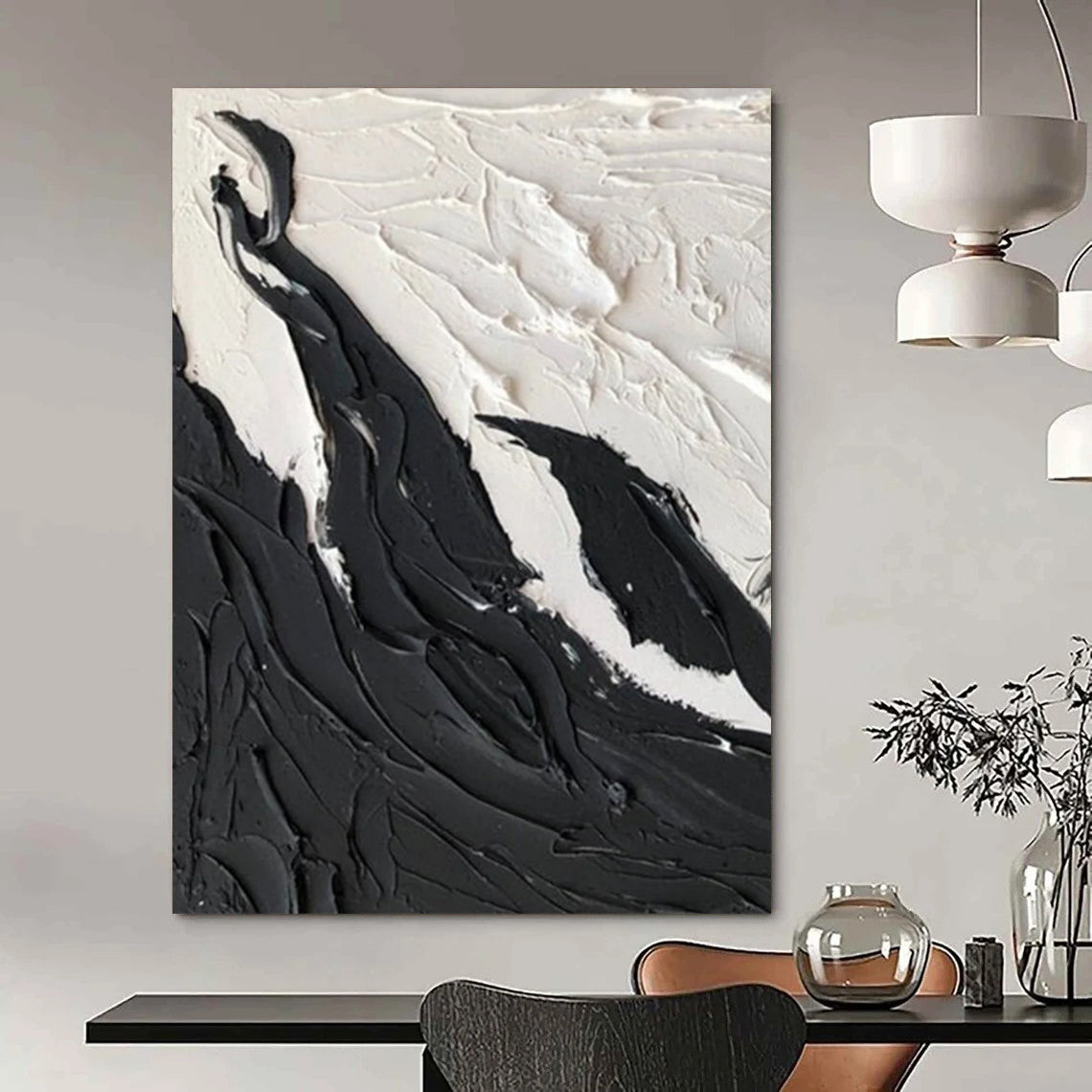 Large Custom Abstract Paintings with Textured Details for Bedroom & Office DTP395