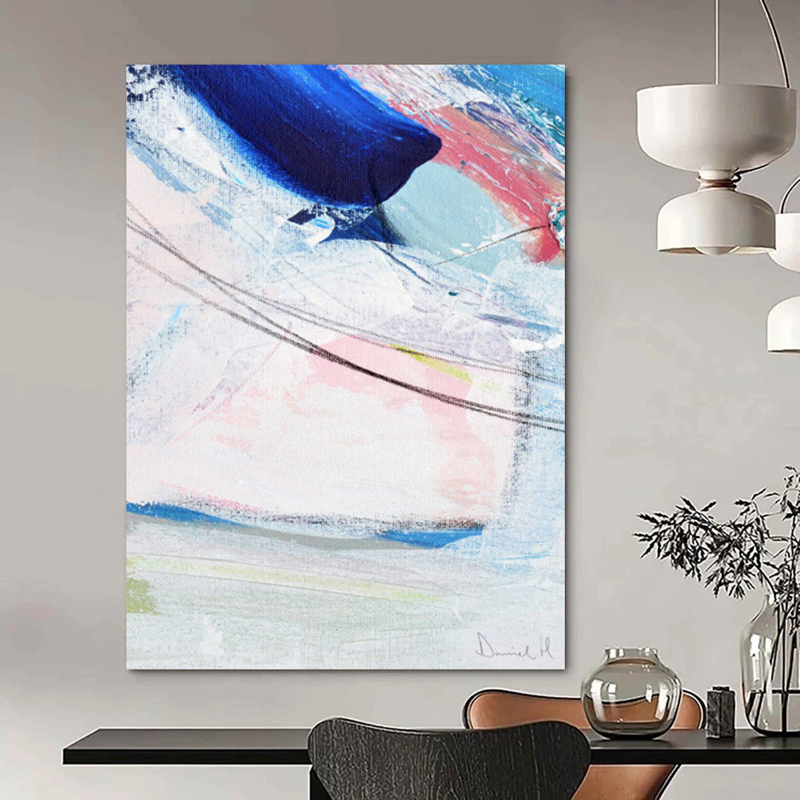 Braided Textures: Mega - Sized Custom Abstract Canvas for Dining Room and Hallway DTP150