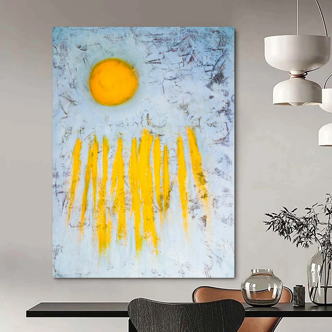 Gorgeous Large-Format Hand-Painted Abstract Canvases: Enchant Your Bedroom & Bar LargeART2377