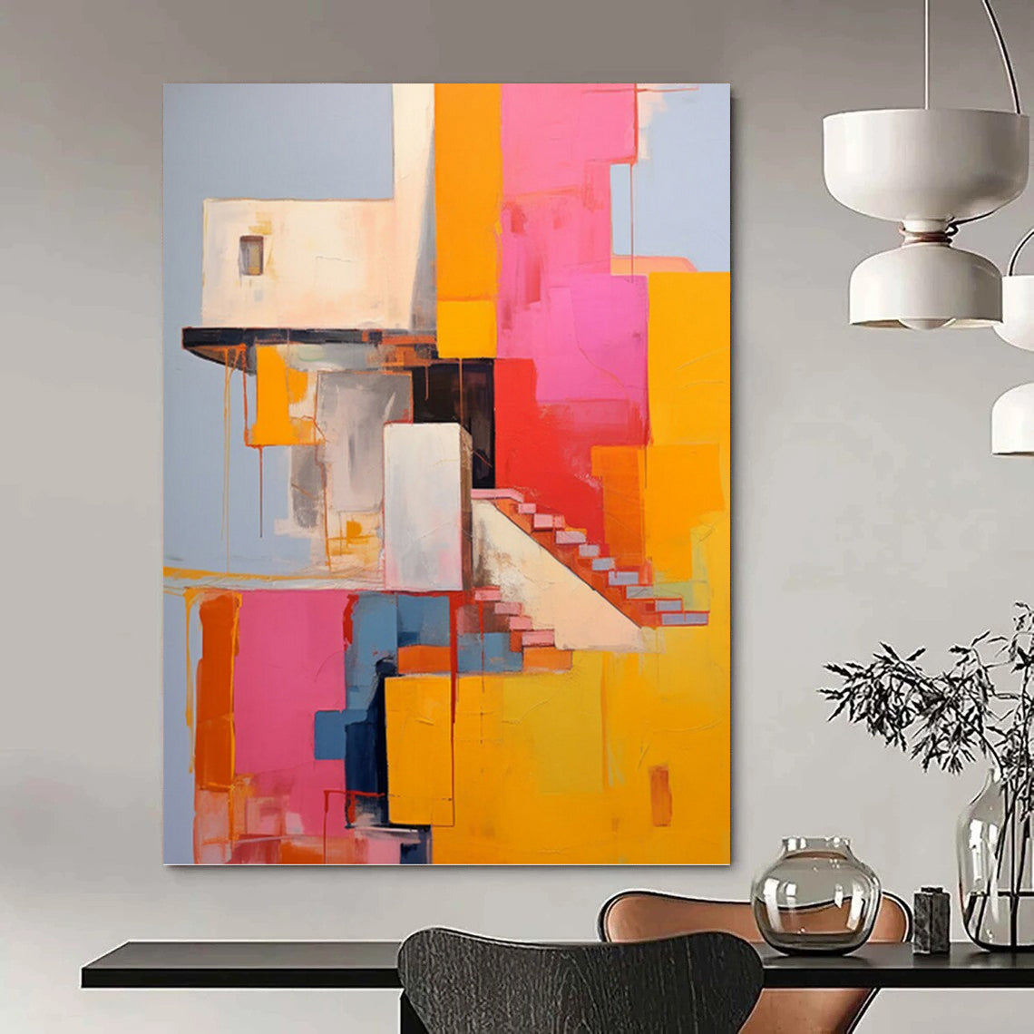 Dazzling Hand - Painted Textured Abstract Art for Office & Hallway DKH1323