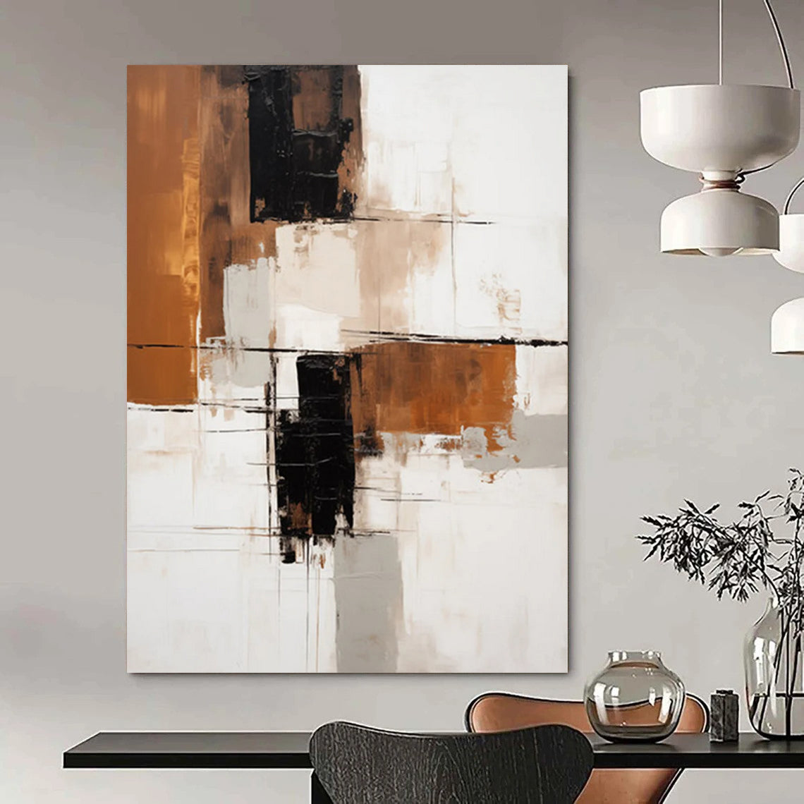 Rainbow Mist: Super - Sized Hand - Painted Custom Abstract Canvas for Dining Room and Entryway DTP129