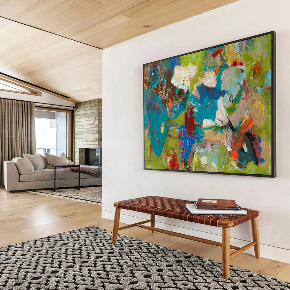 Colorful Abstract Expressionism - Bold Living Room or Studio Art DLZ237