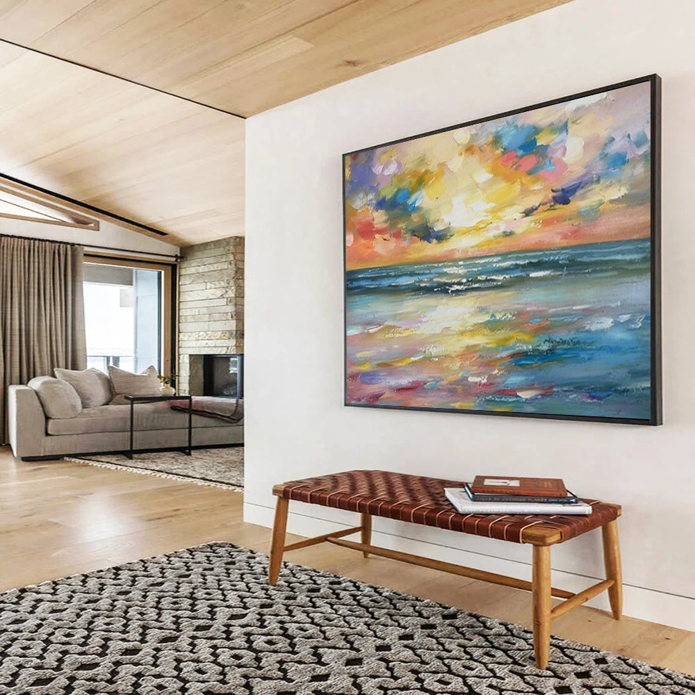 Luminous Giant Abstract Painting for Hallway & Bar LargeART1748