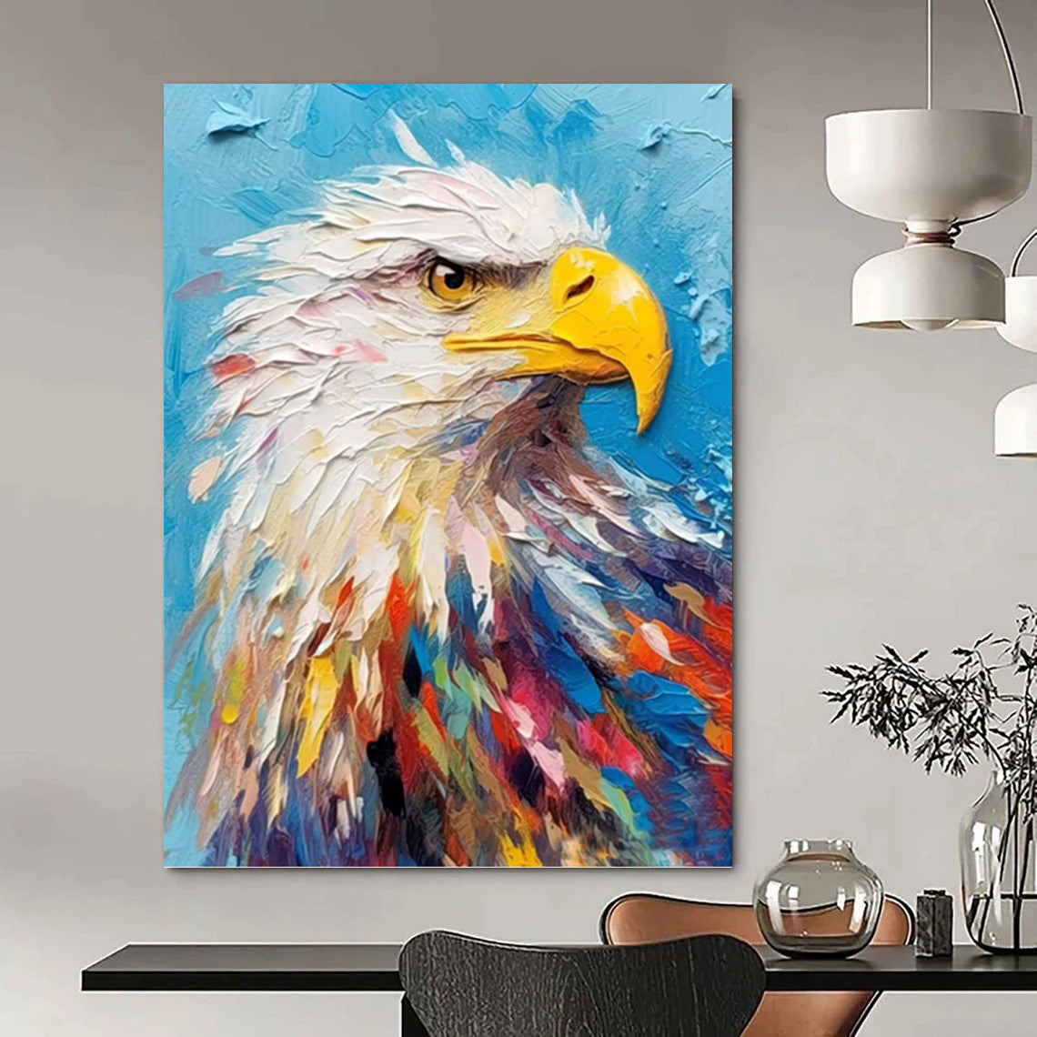 Gigantic Custom - Crafted Textured Canvas Abstract for Hotel Suite & Living Room DKH1060