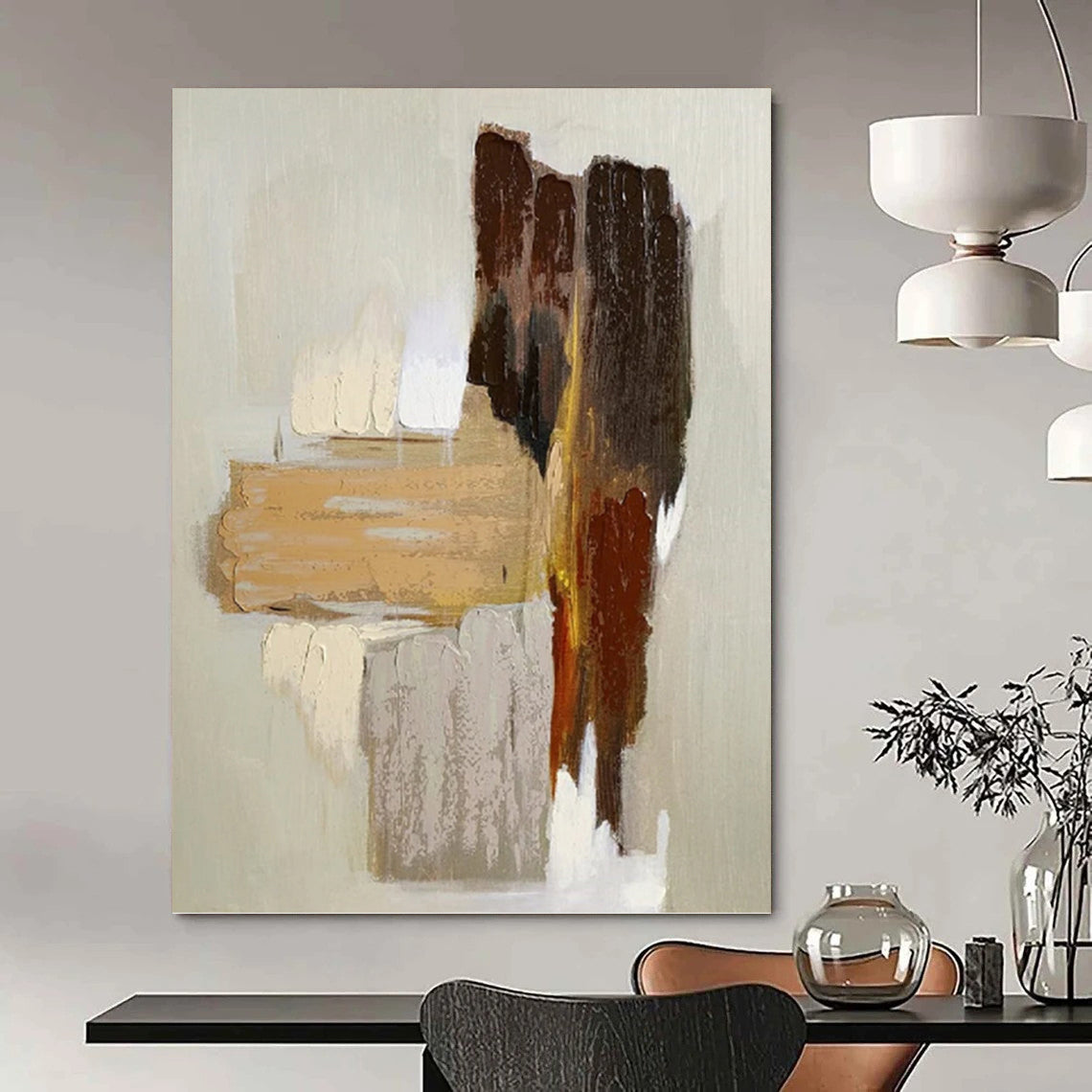 Captivating Custom - Painted Textured Canvas Abstract for Bedroom & Living Room DKH1067
