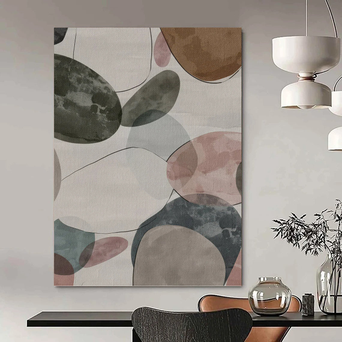 Creatively Directed Hand - Rendered Textured Canvas Abstract for Bedroom & Hallway DKH1157