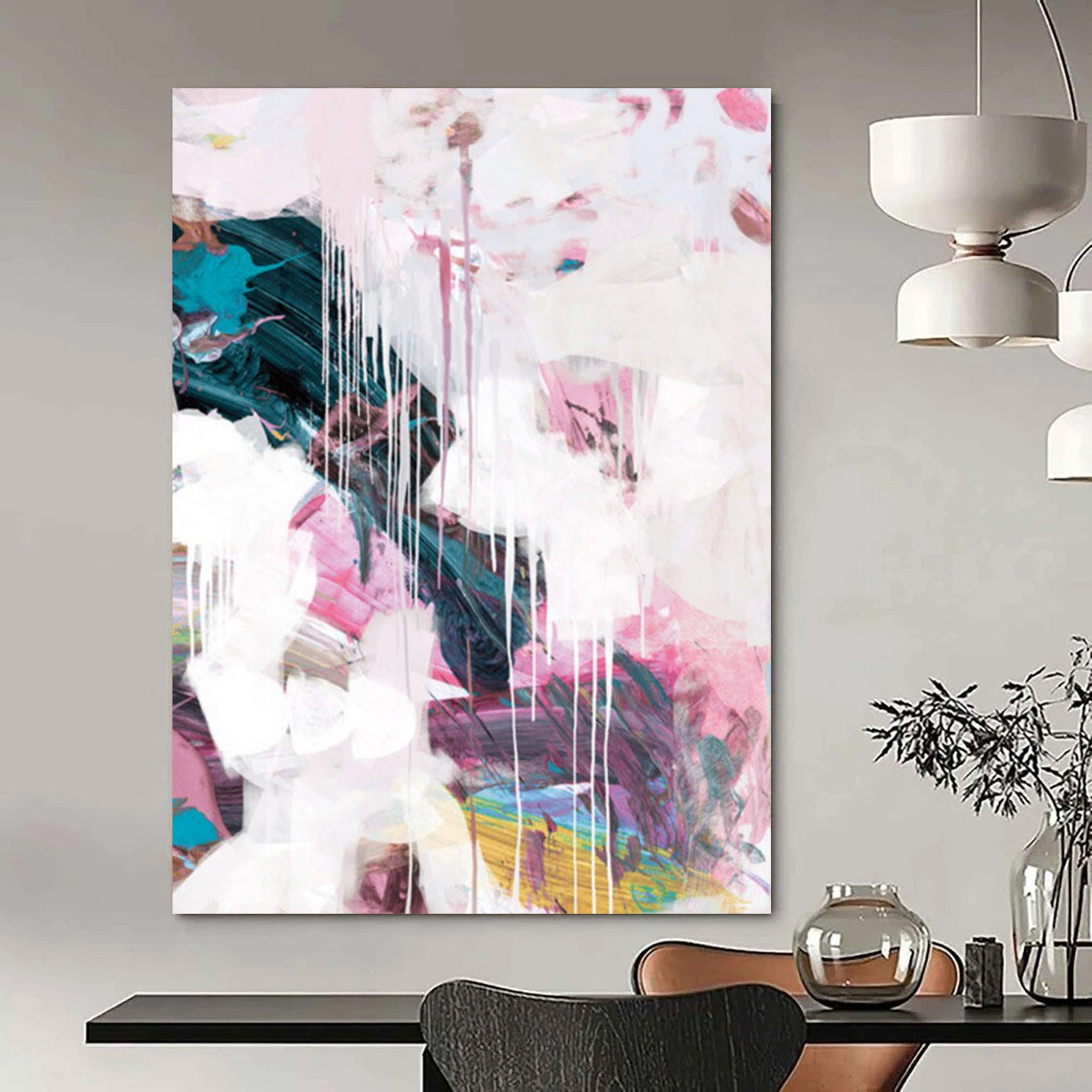 Hand-Painted Custom Abstract Masterpieces: Big Sizes, Textured Details DTP192