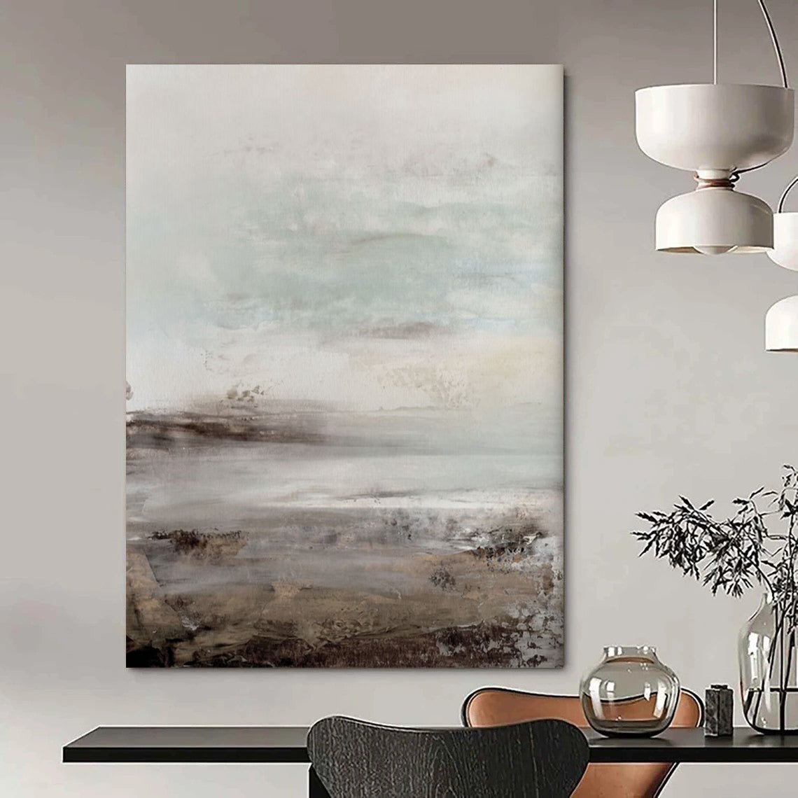 Ridged Textures: Super - Sized Custom Abstract Canvas for Entryway and Hotel DTP153