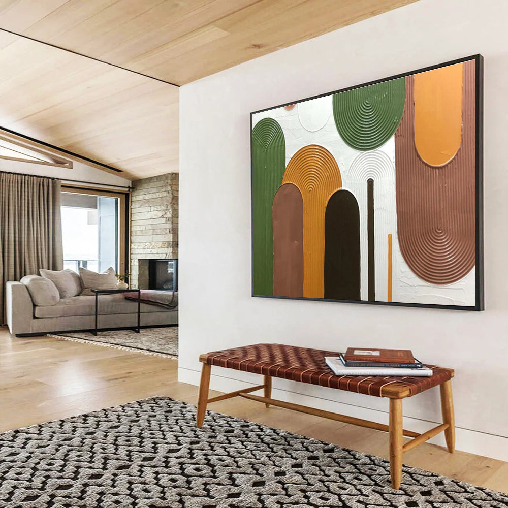 Grand Abstract Hand - Painted Textured Canvas for Dining Room & Office DKH593