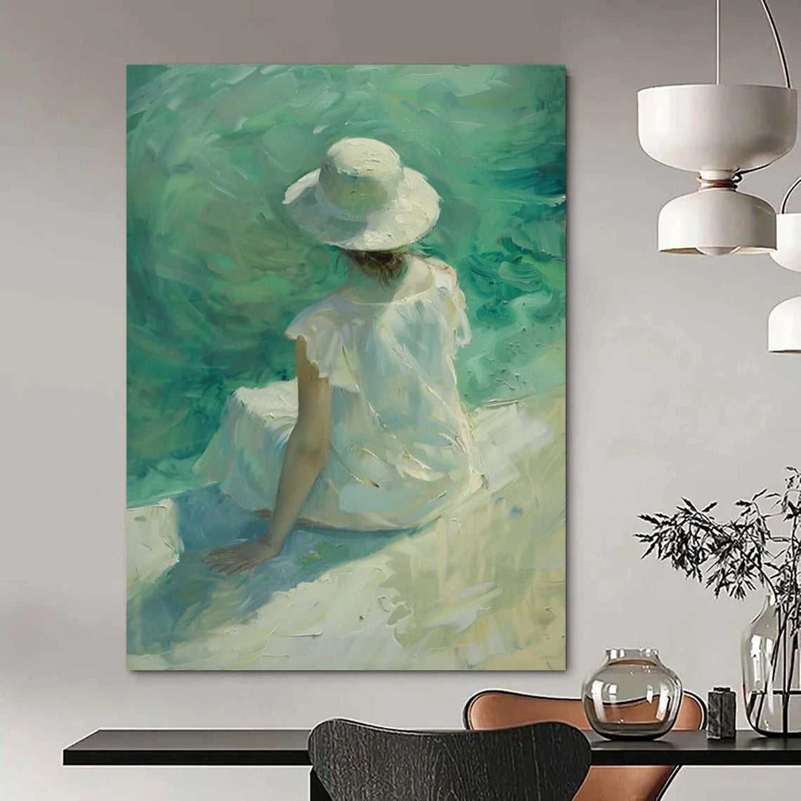 Tempestuous Symphony: Giant Hand - Painted Custom Abstract Masterpiece for Bar and Hallway DTP088