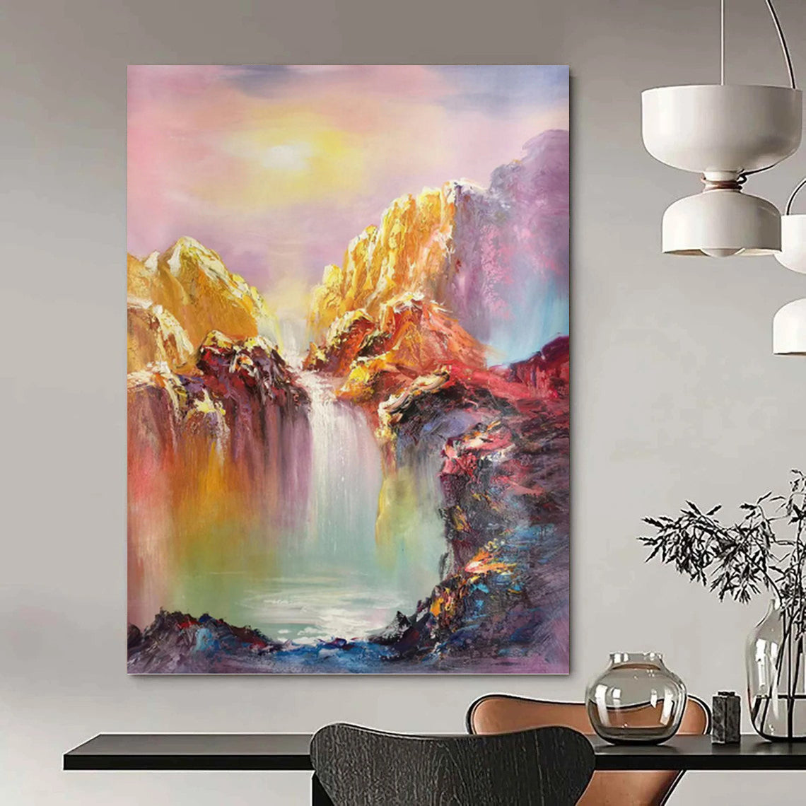 Inviting Hand - Painted Textured Abstract for Dining Room & Entryway DKH1279