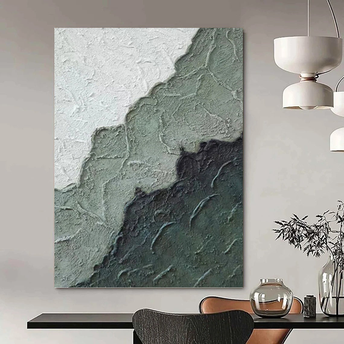 Colossal Hand - Painted Textured Abstract Canvas for Ballroom & Event Hall DKH1212