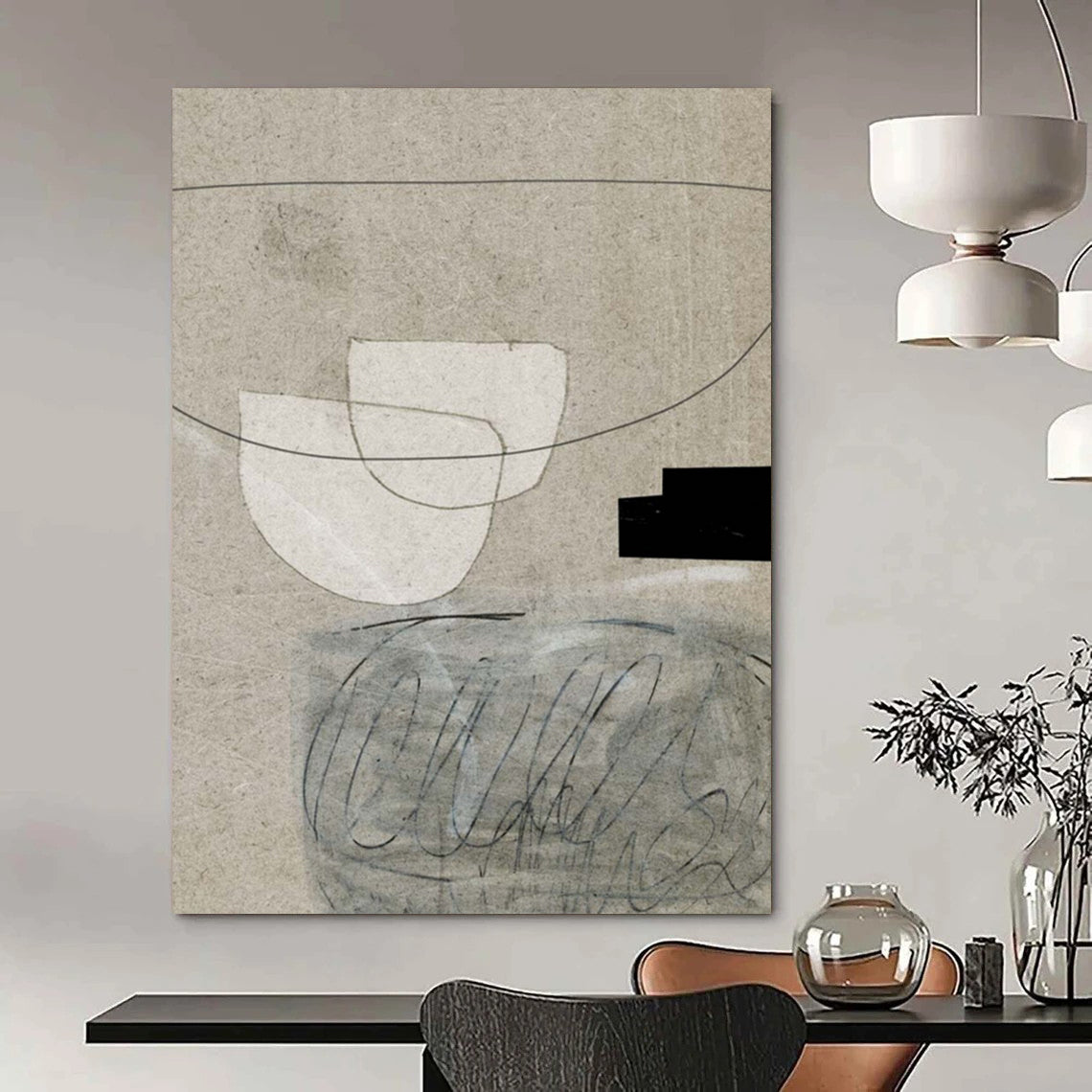 Hand-Painted Large Custom Abstract Art: Textures for Every Space DTP167