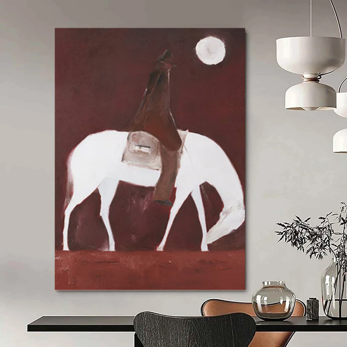 Large - Sized Elegant Hand - Painted Textured Abstract Canvas for Hallway & Living Room DKH1425