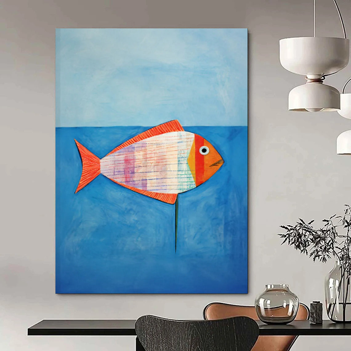 Custom Hand-Painted Abstract Mural for Office & Hallway LargeART1836