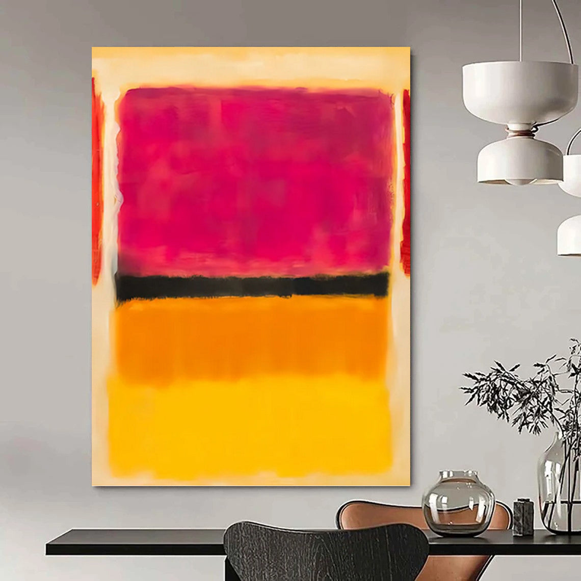 Towering Vertical Hand - Painted Custom Abstract Artifact (with Fossil Textures) for Bedroom and Office DKH1609