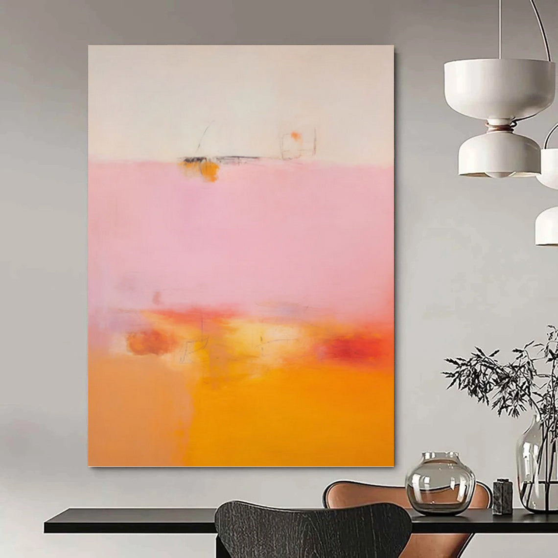 Custom - Tailored Hand - Painted Textured Abstract Canvas for Bedroom & Office DKH0992