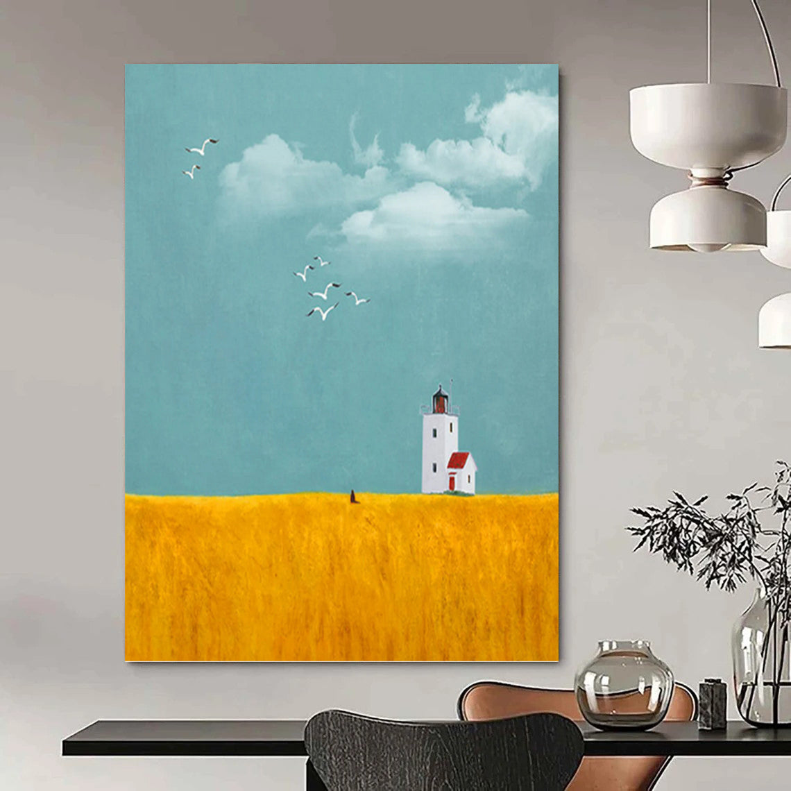 Large - Sized Stylish Hand - Painted Textured Abstract Art on Canvas for Bar & Hotel DKH1429