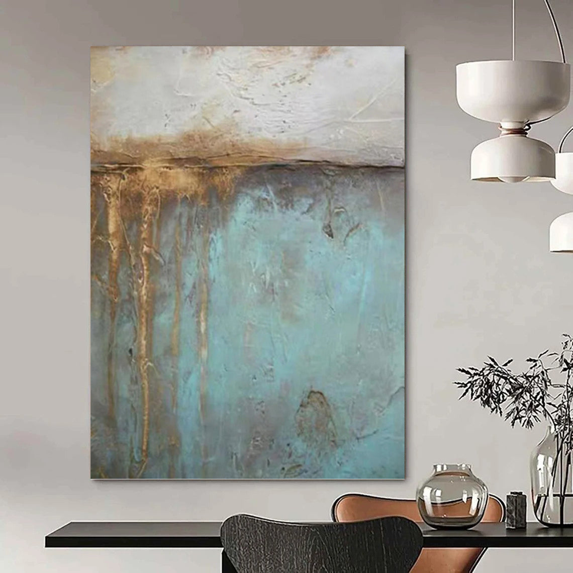 Immense Hand - Painted Textured Abstract Canvas for Office & Entryway DKH1191