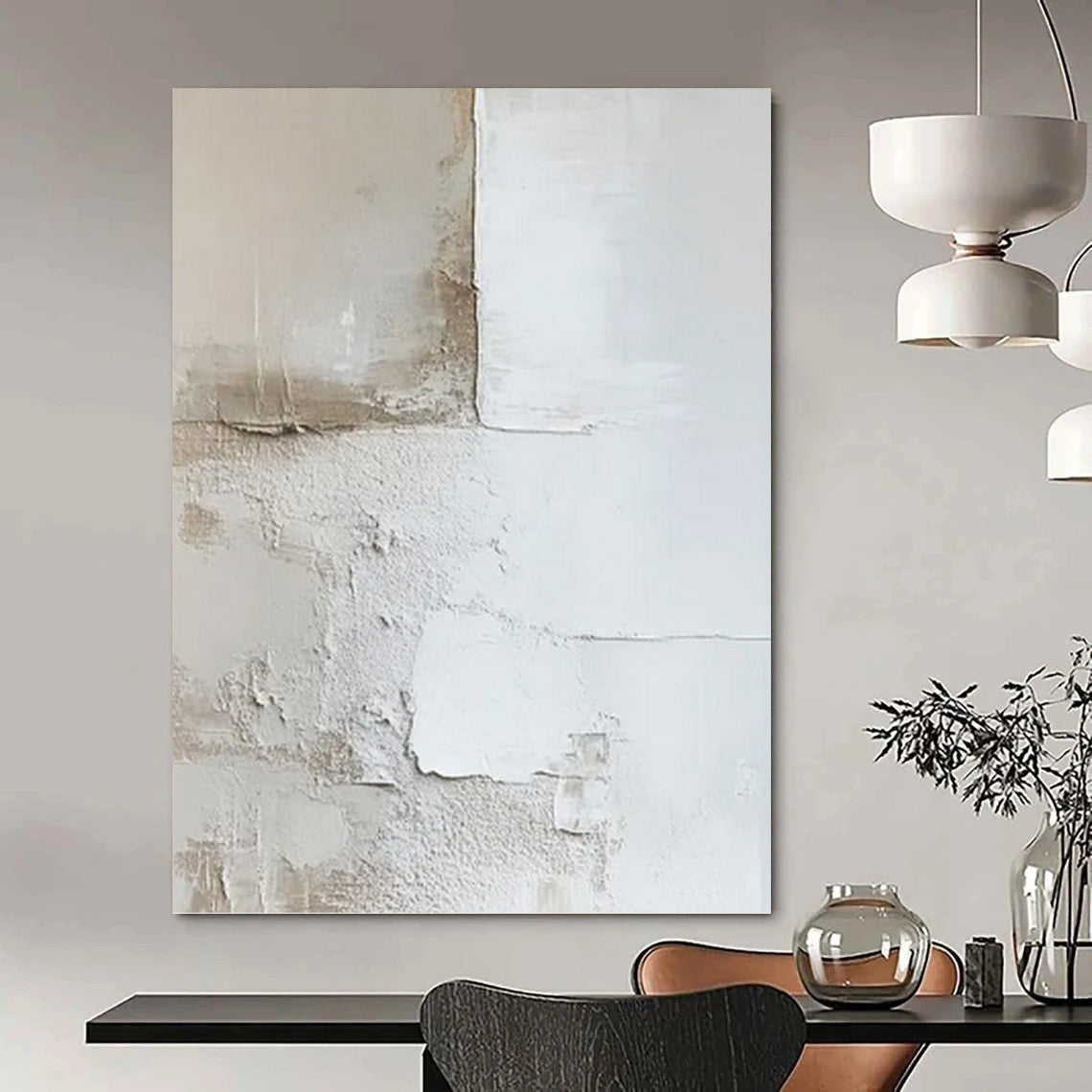Tropical Textured Abstract Mural for Hotel Suite & Dining Room DKH0977