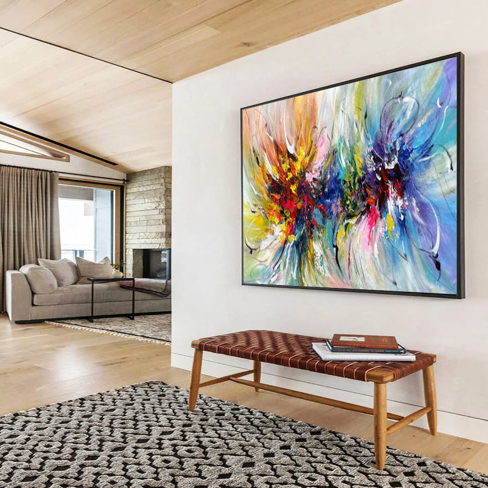 Colossal Hand-Painted Abstract Wall Art for Living Room & Office LargeART1529