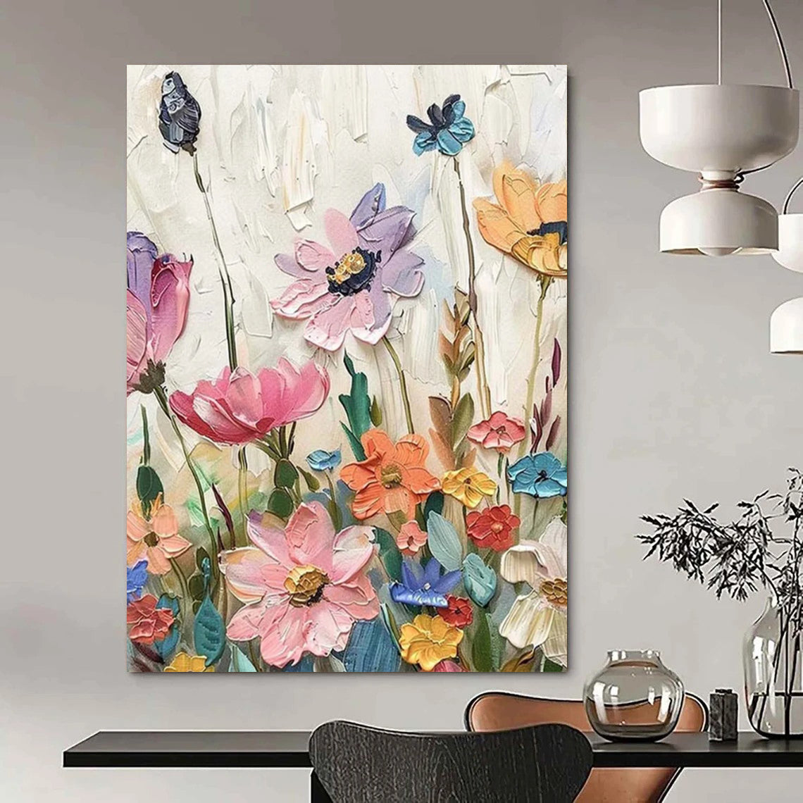 Colossal - Format Hand - Painted Textured Custom Abstract Canvas for Bedroom and Hallway DTP081