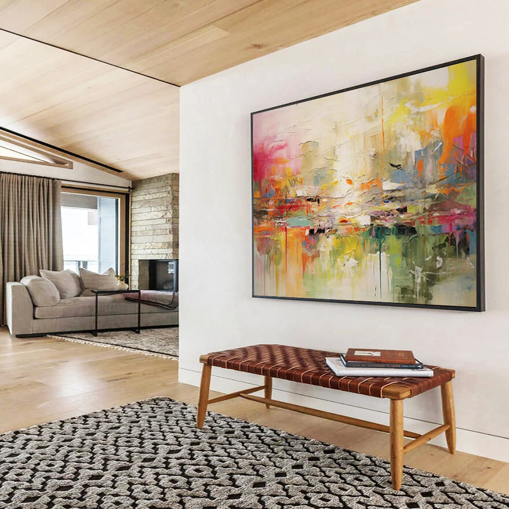 Enormous Hand-Painted Abstract Murals for Entryway & Living Room LargeART1536