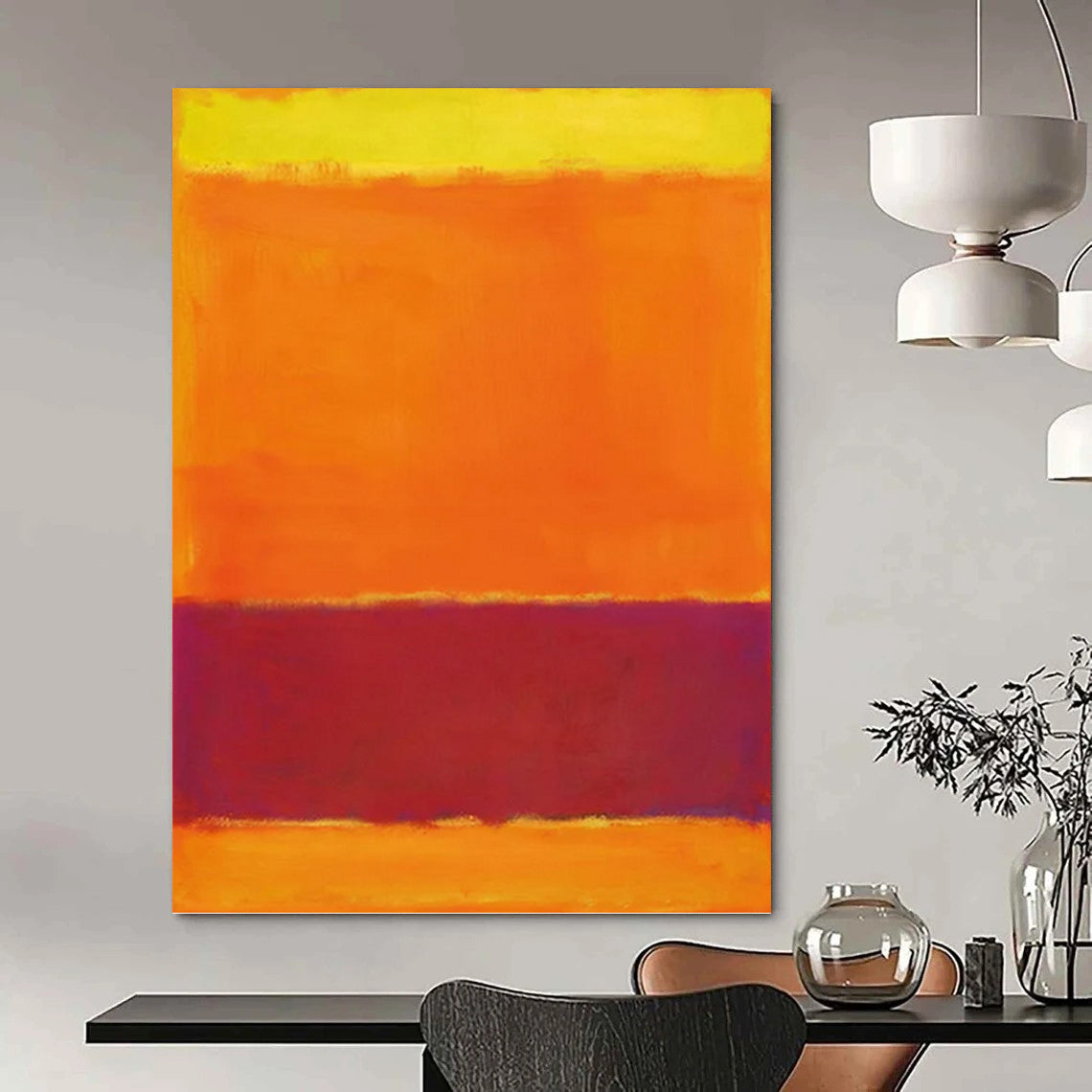 Monumental Vertical Hand - Painted Custom Abstract Tapestry (with Celestial Textures) for Office and Hotel Lobby DKH1607