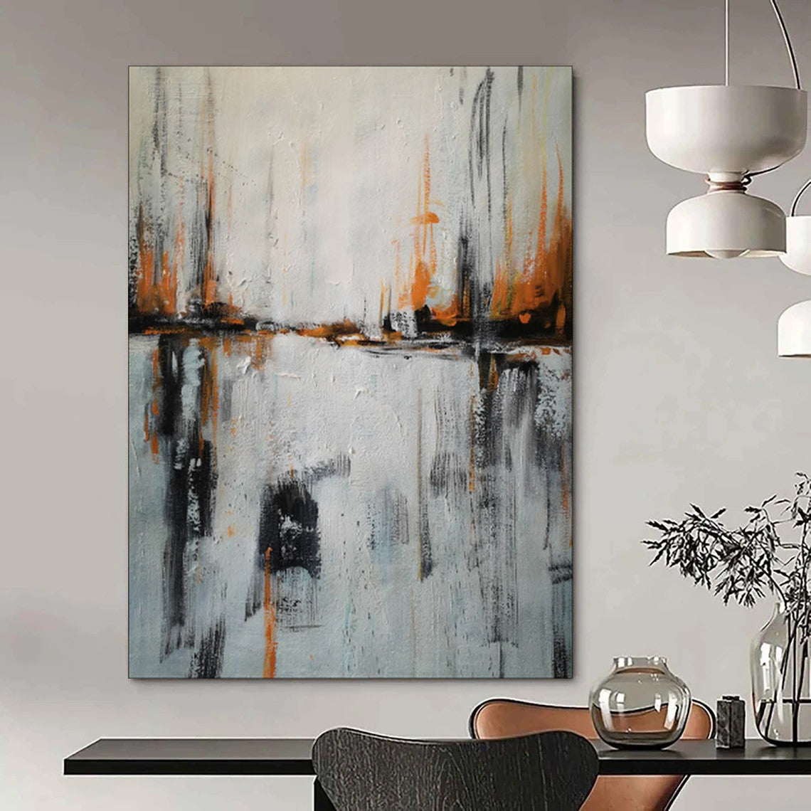 Tranquil & Pastel Hand-Painted Custom Abstract Painting for Bedroom & Hallway LargeART1973