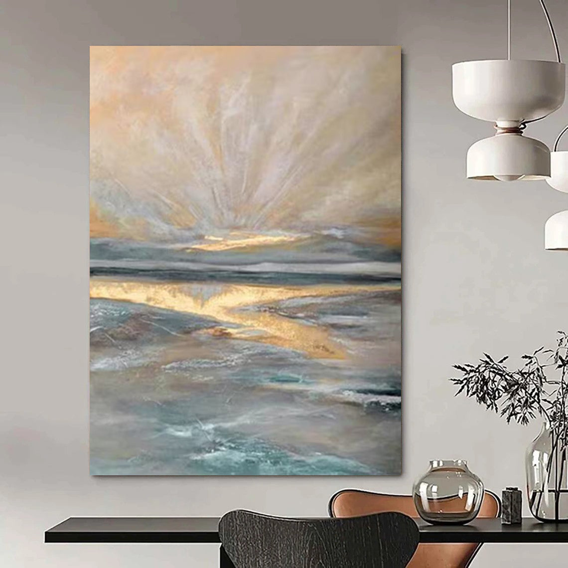 Handmade Large-Scale Abstract Art: Textures for Dining Room & Entryway DTP264