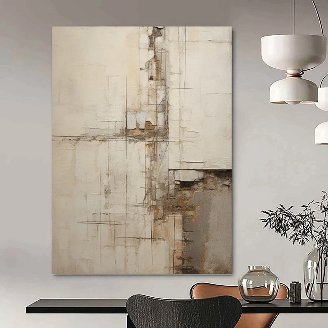 Dynamic Hand - Painted Textured Abstract Painting for Living Room & Office DKH1319
