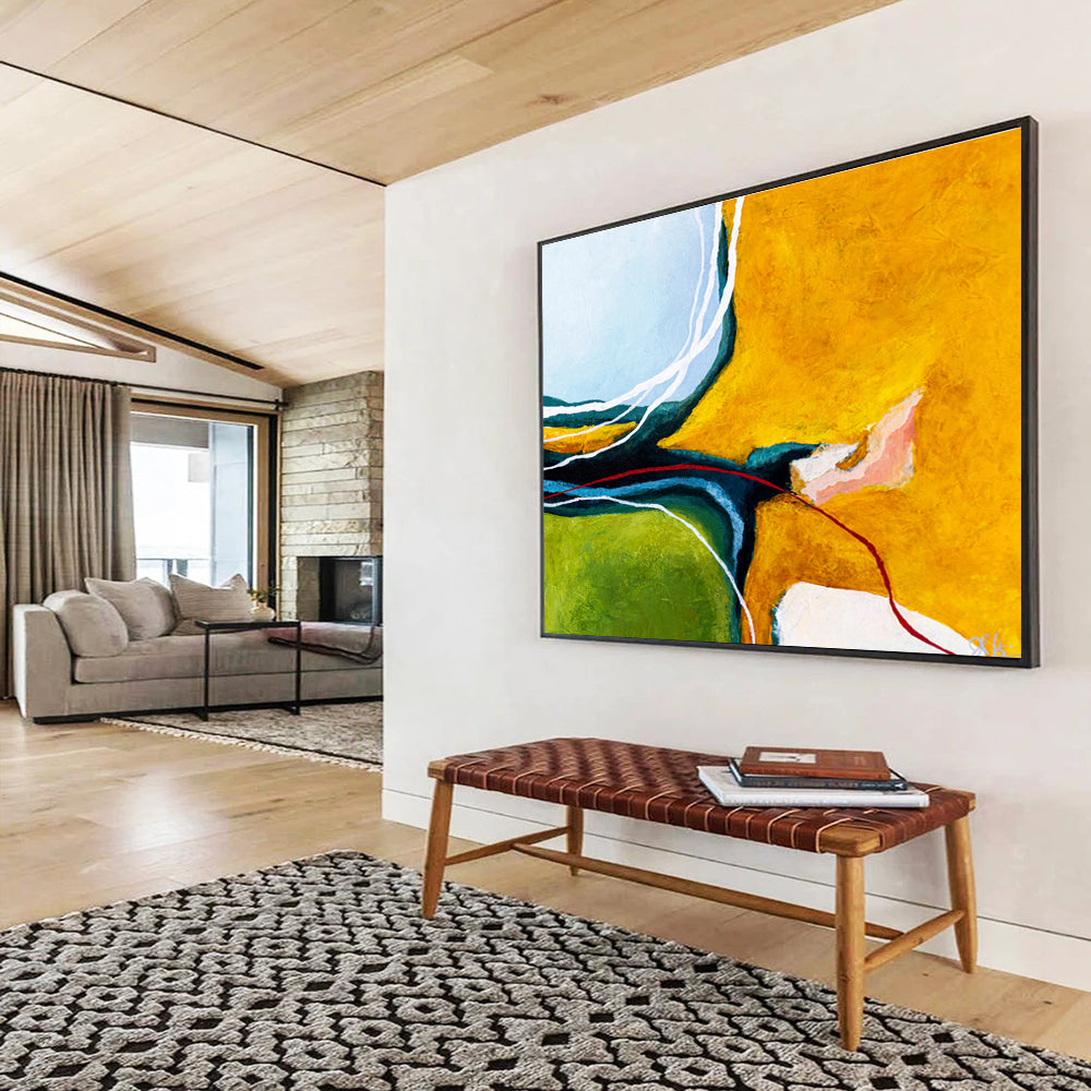Grandiose Hand - Painted Abstract Mural for Entryway & Dining Room DKH552