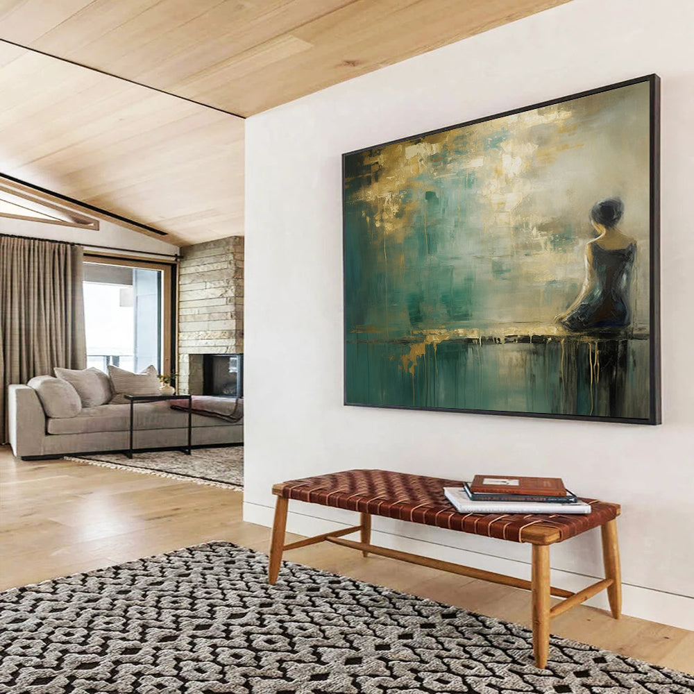 Woman by the Water Abstract - Serene Bedroom Reflection DLZ087