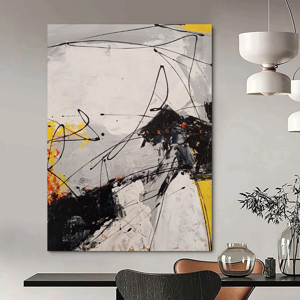 Vast - Dimensioned Hand - Painted Custom Abstract Creation for Living Room and Hotel DTP054